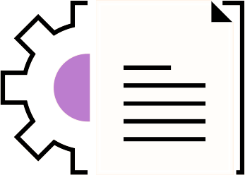 outline sketch of a cog wheel with a piece of paper over the top